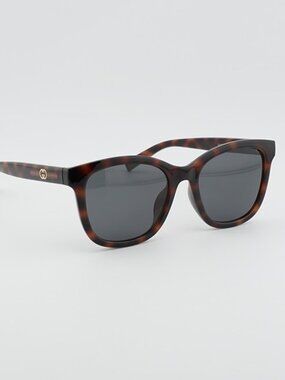 Gucci GG1984SK 002 Unisex Sunglasses Havana Square Frame, Blue Lenses